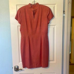 Raw Silk Salmon Dress